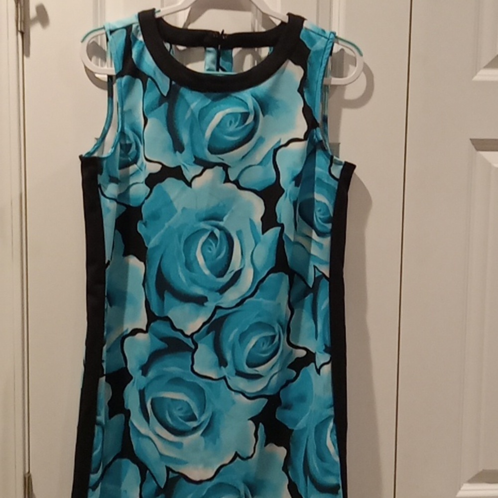 Worthington Blue and Black Floral Mini Dress